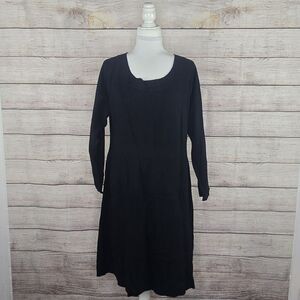Ann Taylor Black Long Sleeve Casual Heavyweight Knit Sweater Dress XL NWT